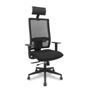 Silla Horna traslack bali negro brazos 1D con cabecero fijo