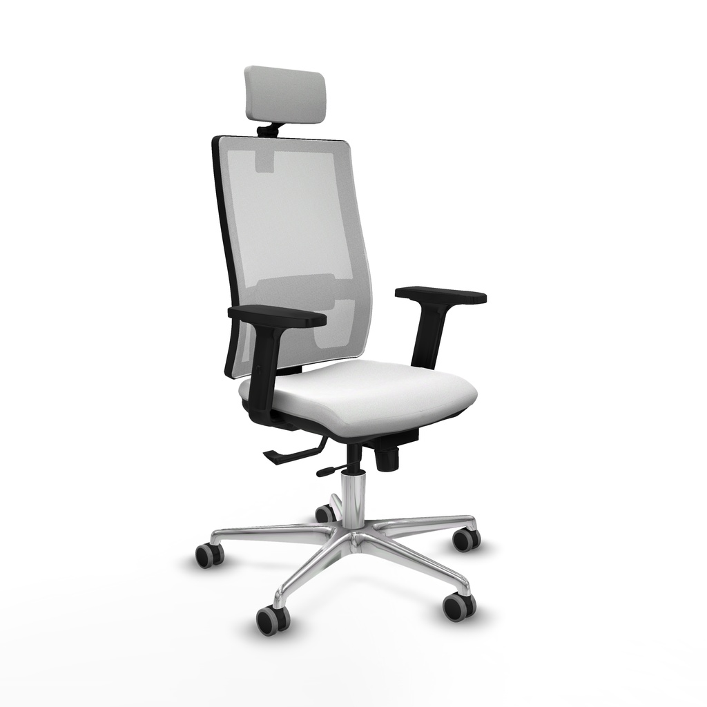 Horna traslack malla blanca bali blanco brazos 2D base aluminio cabecero 2D ruedas 65mm engomadas