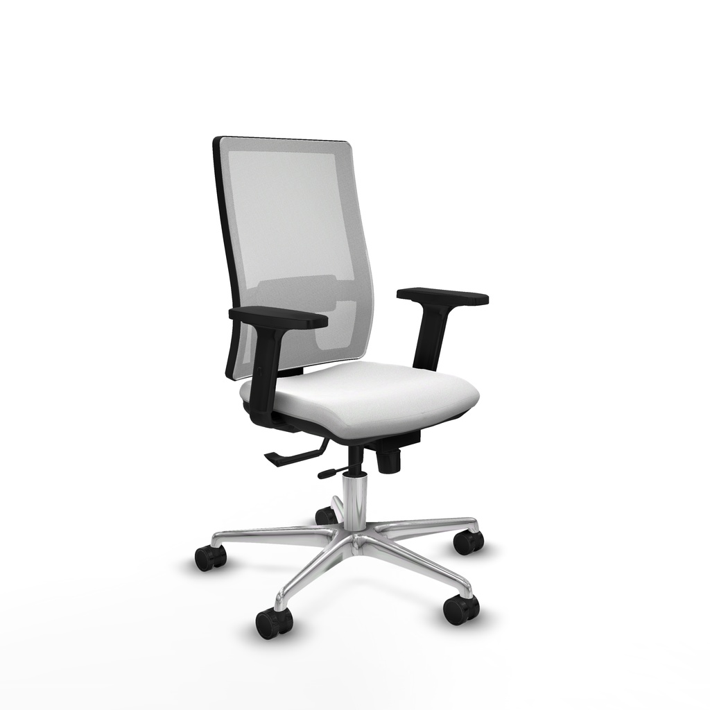 Horna traslack malla blanca bali blanco brazos 2D base aluminio  ruedas 65mm nailon