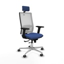 Horna traslack malla blanca bali azul marino brazos 2D base aluminio cabecero 2D ruedas 65mm engomadas