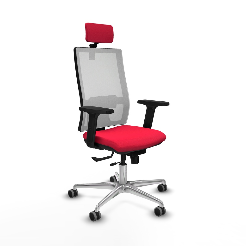 Horna traslack malla blanca bali rojo brazos 2D base aluminio cabecero 2D ruedas 65mm engomadas