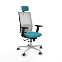 Horna traslack malla blanca bali turquesa brazos 2D base aluminio cabecero 2D ruedas 65mm engomadas