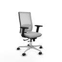 Horna traslack malla blanca bali gris claro brazos 2D base aluminio  ruedas 65mm nailon