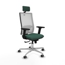 Horna traslack malla blanca bali verde botella brazos 2D base aluminio cabecero 2D ruedas 65mm engomadas