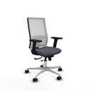 Horna traslack malla blanca bali gris oscuro brazos 2D base aluminio  ruedas 65mm nailon