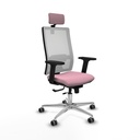 Horna traslack malla blanca bali rosa brazos 2D base aluminio cabecero 2D ruedas 65mm engomadas