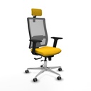 Horna traslack malla gris bali amarillo brazos 2D base aluminio cabecero 2D ruedas 65mm engomadas