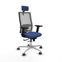 Horna traslack malla gris bali azul marino brazos 2D base aluminio cabecero 2D ruedas 65mm engomadas