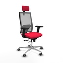 Horna traslack malla gris bali rojo brazos 2D base aluminio cabecero 2D ruedas 65mm engomadas