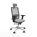 Horna traslack malla gris bali gris claro brazos 2D base aluminio cabecero 2D ruedas 65mm engomadas