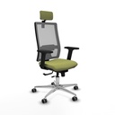 Horna traslack malla gris bali verde oliva brazos 2D base aluminio cabecero 2D ruedas 65mm engomadas