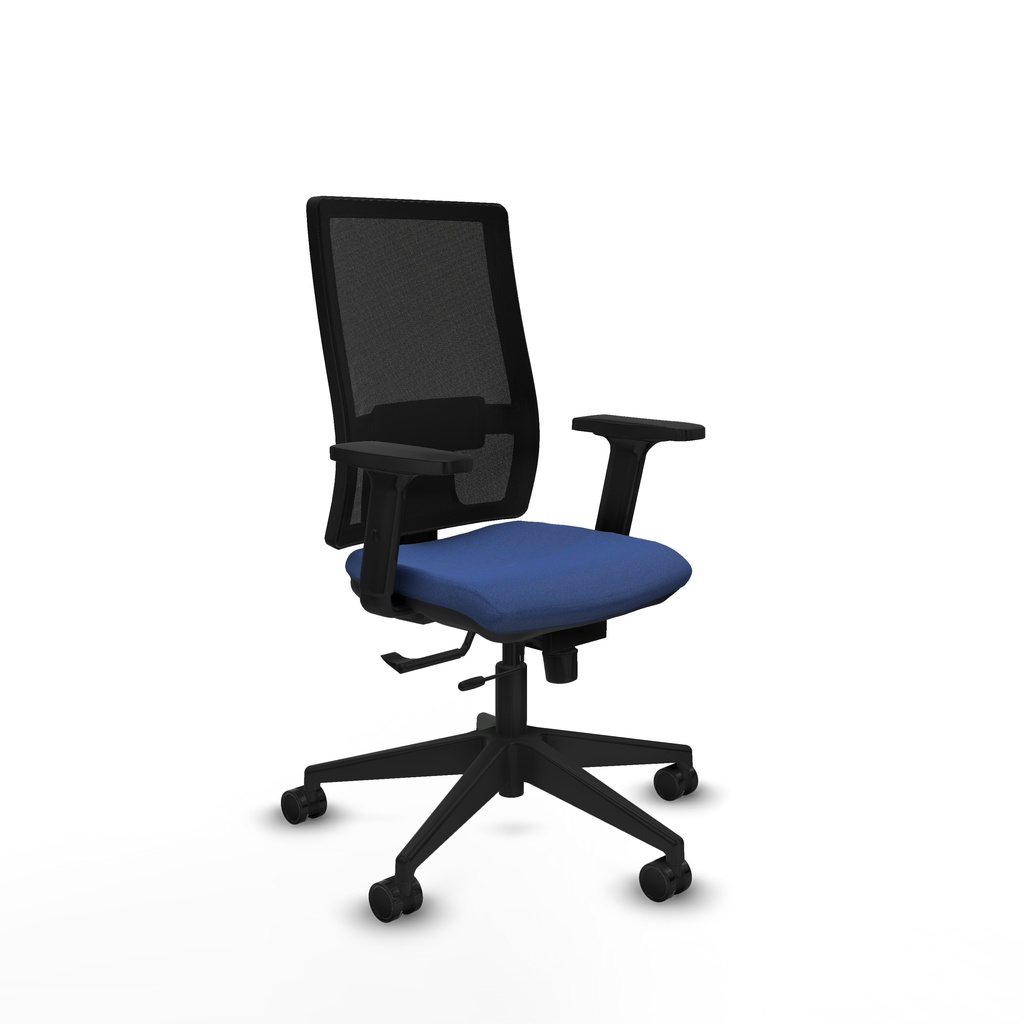 [10STM5B200B2D066N0] Horna traslack malla negra bali azul marino brazos 2D base piramidal  ruedas 65mm nailon