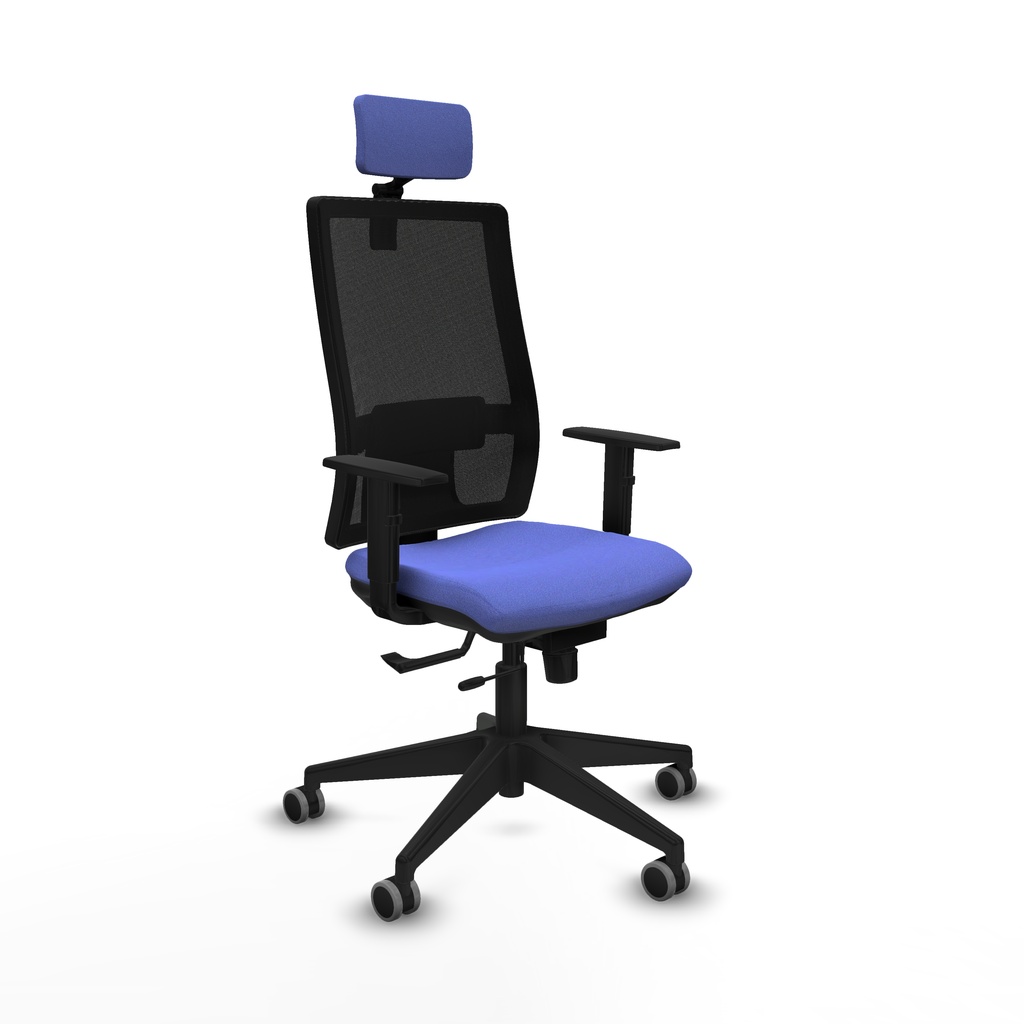 Horna traslack malla negra bali azul claro brazos 1D base piramidal cabecero 2D ruedas 65mm engomadas