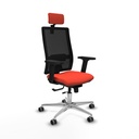 Horna traslack malla negra bali naranja oscuro brazos 2D base aluminio cabecero 2D ruedas 65mm engomadas