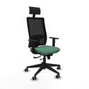 Horna traslack malla negra bali verde esmeralda brazos 1D base piramidal cabecero fijo ruedas 65mm engomadas
