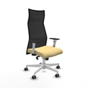 Albacete malla sincro malla negra similpiel crema brazos blancos base blanca ruedas 65mm engomadas