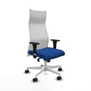 Albacete malla XL sincro malla blanca similpiel azul brazos 1D base blanca ruedas 65mm nailon