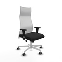 Albacete malla XL sincro malla blanca similpiel negro brazos 1D base blanca ruedas 65mm engomadas