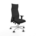 Albacete malla XL sincro malla negra similpiel negro brazos 1D base blanca ruedas 65mm engomadas