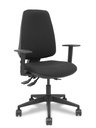 Silla Elche asincro bali negro brazos 1D base piramidal ruedas de nailon de 65mm