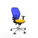 Jorquera sincro malla azul bali amarillo brazos 1D base aluminio  ruedas 65mm engomada