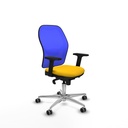 Jorquera sincro malla azul bali amarillo brazos 2D base aluminio  ruedas 65mm engomada