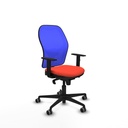 Jorquera sincro malla azul bali naranja oscuro brazos 1D base nailon  ruedas 65mm engomada