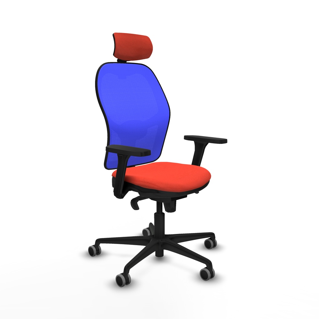 Jorquera sincro malla azul bali naranja oscuro brazos 3D base nailon cabecero 2D ruedas 65mm engomada
