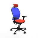 Jorquera sincro malla azul bali naranja oscuro brazos 3D base nailon cabecero 2D ruedas 65mm nailon
