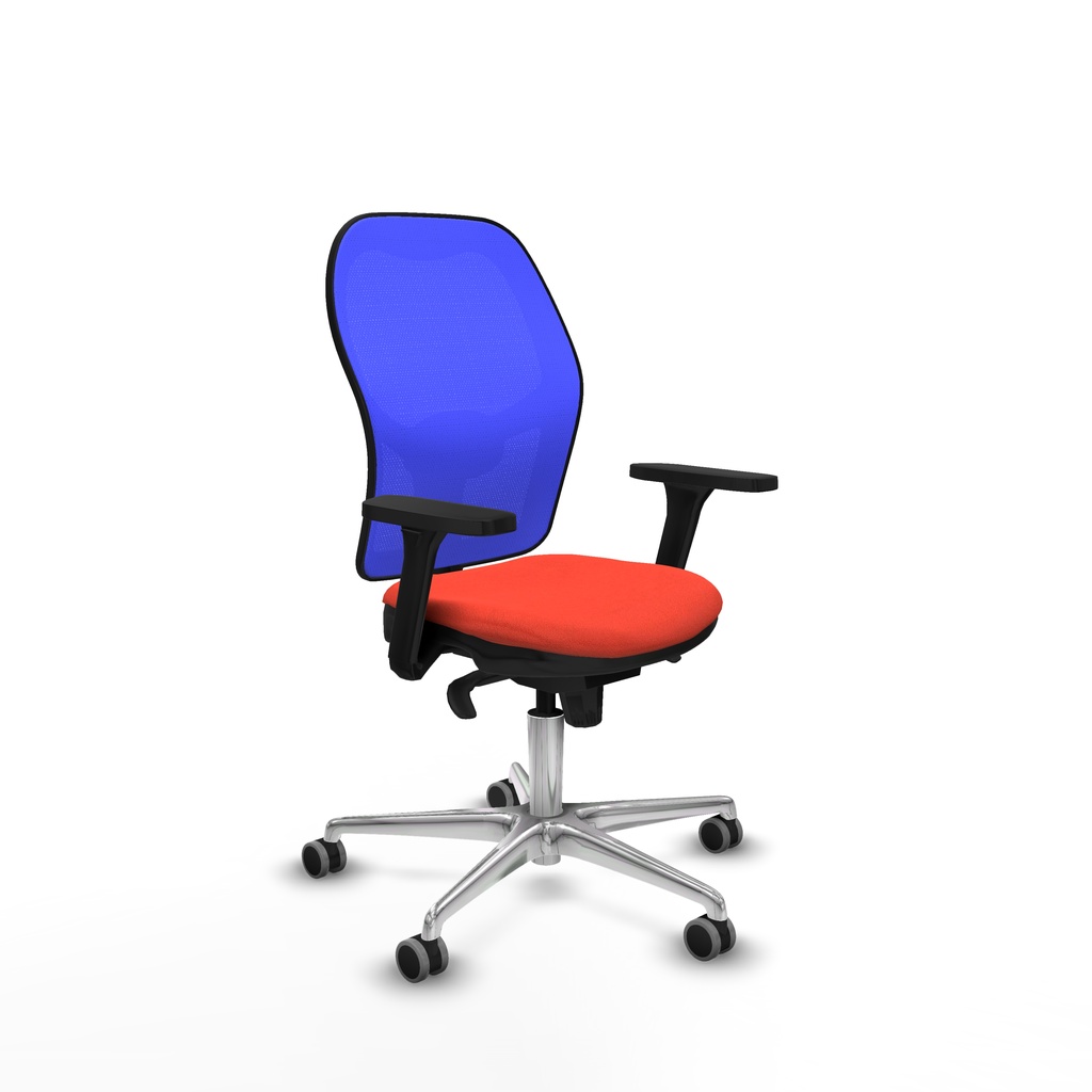 Jorquera sincro malla azul bali naranja oscuro brazos 3D base aluminio  ruedas 65mm engomada