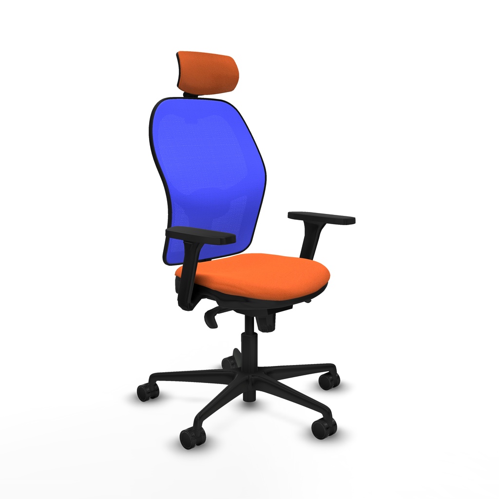 Jorquera sincro malla azul bali naranja brazos 3D base nailon cabecero 2D ruedas 65mm nailon