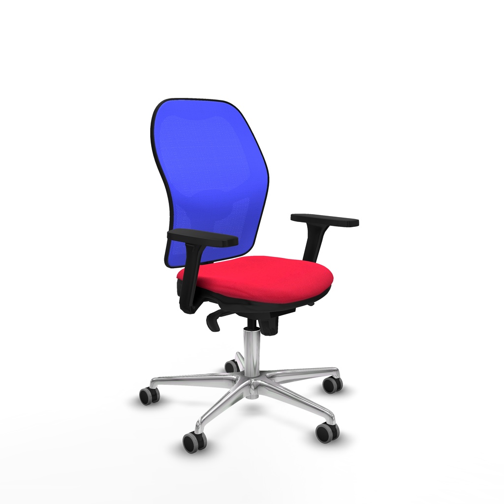 Jorquera sincro malla azul bali rojo brazos 3D base aluminio  ruedas 65mm engomada