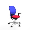 Jorquera sincro malla azul bali rojo brazos 3D base aluminio  ruedas 65mm nailon