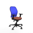 Jorquera sincro malla azul bali marrón brazos 2D base nailon  ruedas 65mm engomada