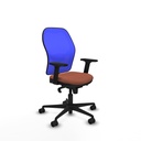 Jorquera sincro malla azul bali marrón brazos 2D base nailon  ruedas 65mm nailon