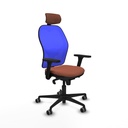 Jorquera sincro malla azul bali marrón brazos 3D base nailon cabecero 2D ruedas 65mm engomada