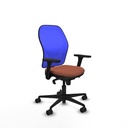 Jorquera sincro malla azul bali marrón brazos 3D base nailon  ruedas 65mm nailon