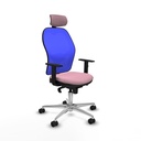 Jorquera sincro malla azul bali rosa brazos 1D base aluminio cabecero 2D ruedas 65mm nailon