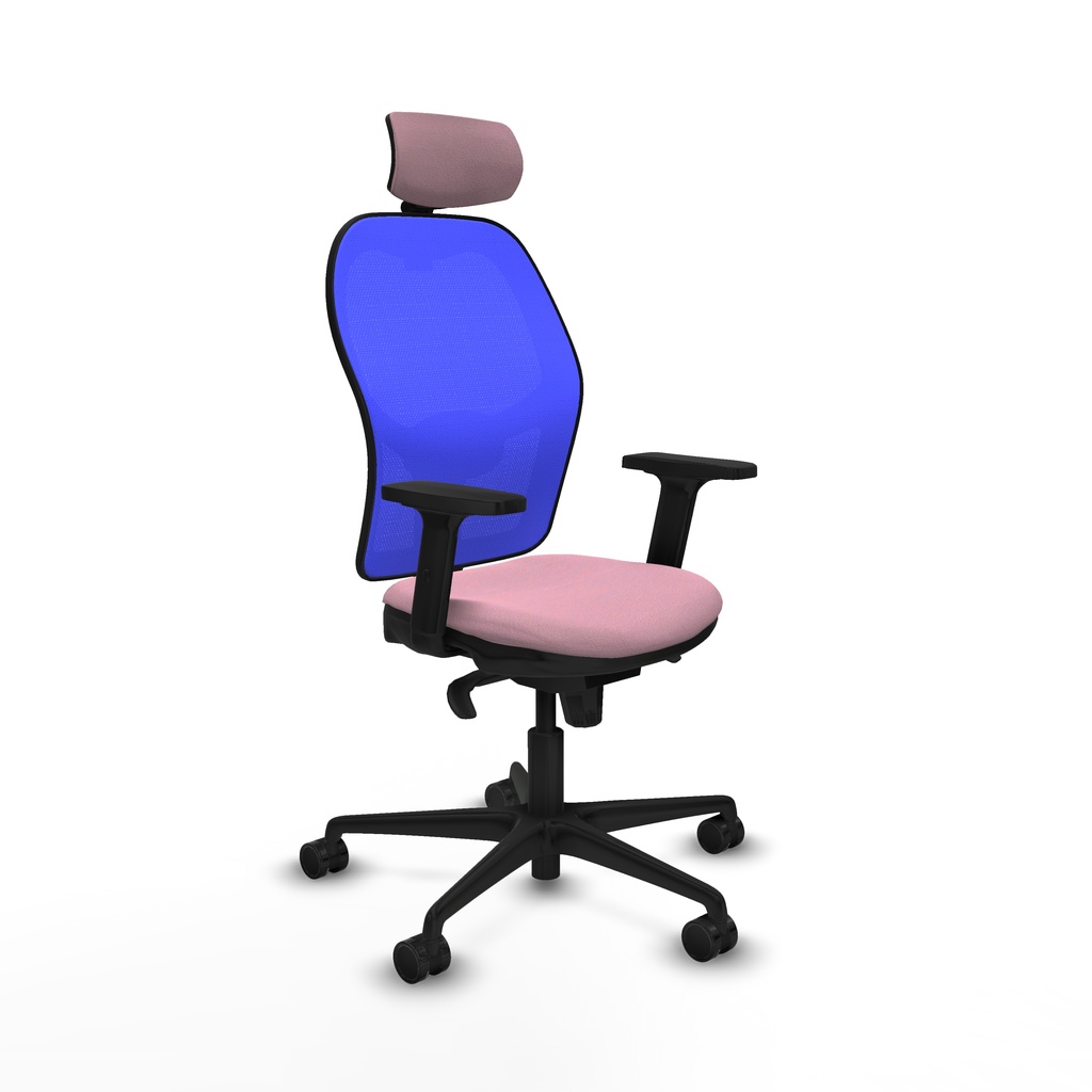 Jorquera sincro malla azul bali rosa brazos 2D base nailon cabecero 2D ruedas 65mm nailon