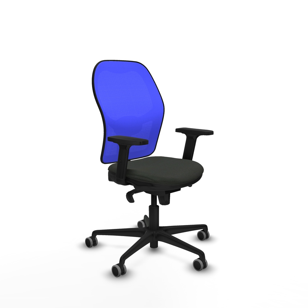 Jorquera sincro malla azul bali negro brazos 2D base nailon  ruedas 65mm engomada