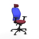 Jorquera sincro malla azul bali granate brazos 2D base nailon cabecero 2D ruedas 65mm engomada