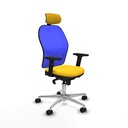 Jorquera sincro malla azul similpiel amarillo brazos 2D base aluminio cabecero 2D ruedas 65mm nailon