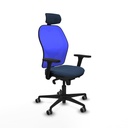Jorquera sincro malla azul similpiel azul marino brazos 3D base nailon cabecero 2D ruedas 65mm engomada