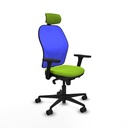 Jorquera sincro malla azul similpiel pistacho brazos 3D base nailon cabecero 2D ruedas 65mm nailon