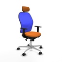 Jorquera sincro malla azul similpiel naranja brazos 1D base aluminio cabecero 2D ruedas 65mm nailon