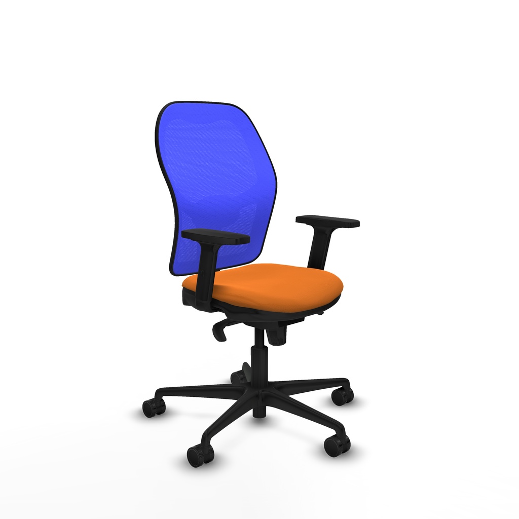 Jorquera sincro malla azul similpiel naranja brazos 2D base nailon  ruedas 65mm nailon