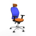 Jorquera sincro malla azul similpiel naranja brazos 2D base aluminio cabecero 2D ruedas 65mm engomada