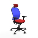 Jorquera sincro malla azul similpiel rojo brazos 3D base nailon cabecero 2D ruedas 65mm engomada