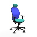 Jorquera sincro malla azul similpiel turquesa brazos 1D base nailon cabecero 2D ruedas 65mm engomada