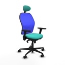 Jorquera sincro malla azul similpiel turquesa brazos 3D base nailon cabecero fijo ruedas 65mm nailon